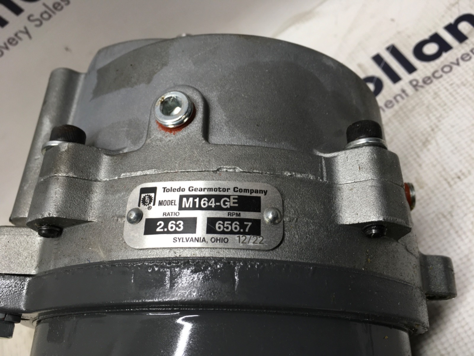 WEG .75hp Electric Motor, 1ph, 1725rpm, Toledo GearMotor M164-GE, NOS, (SC-3)