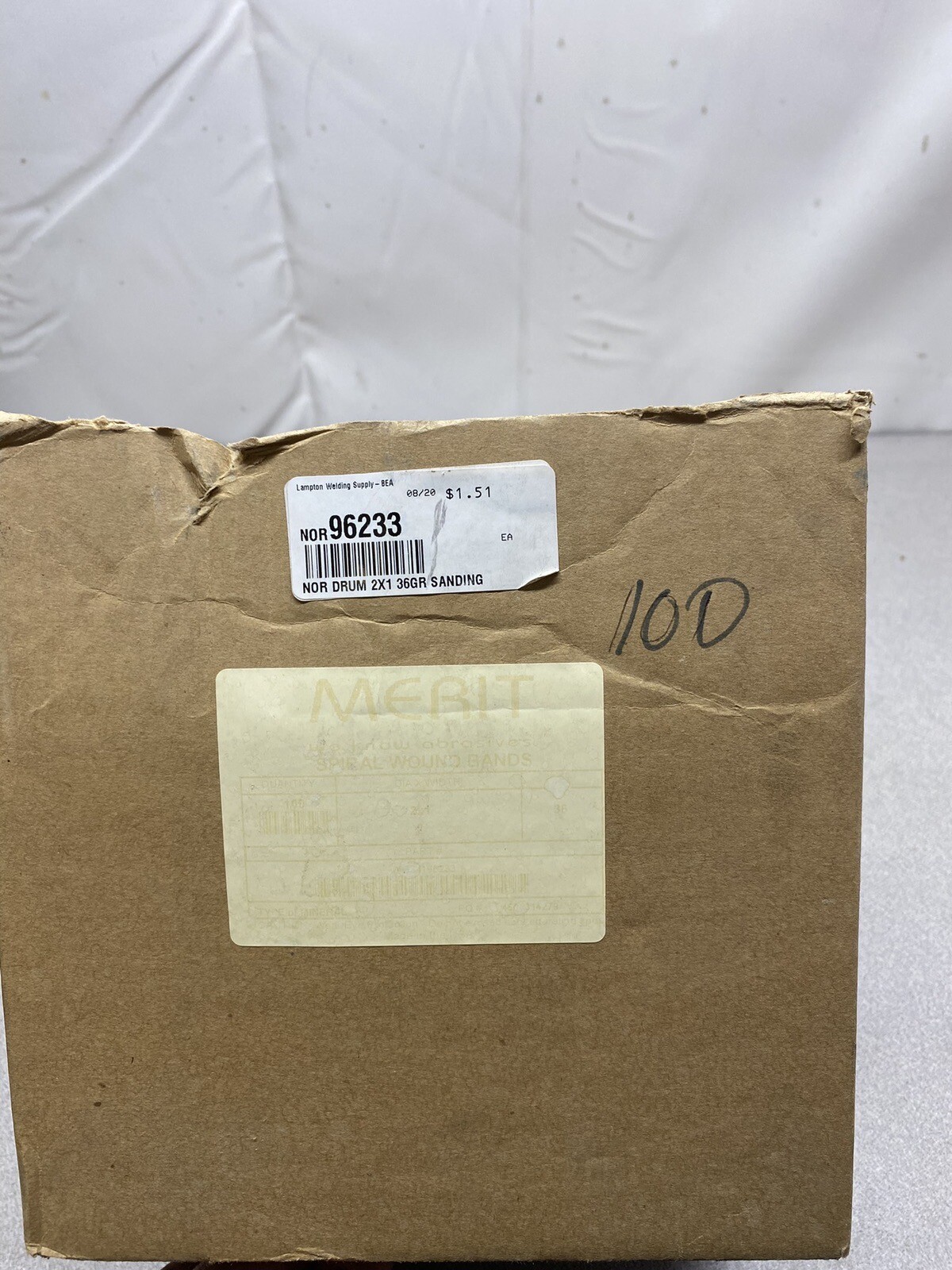 LOT OF 98 MERIT SPIRAL WOUND BANDS 2 X 1″ 36 Grit – Very Coarse