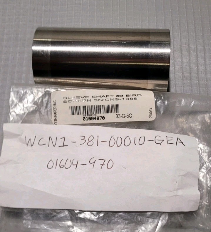Voith Paper BIRD Screen Sleeve Shaft MPN 255542 WCN1-381-00010-GEA NOS