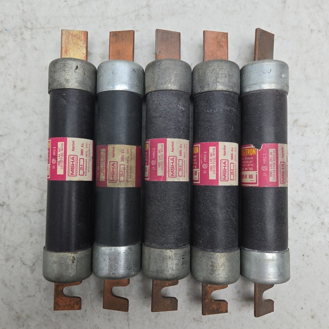 Mixed Lot of 7 Class RK5 80A Fuses Bussmann FRSR80 Buss RES80 600V Time Delay