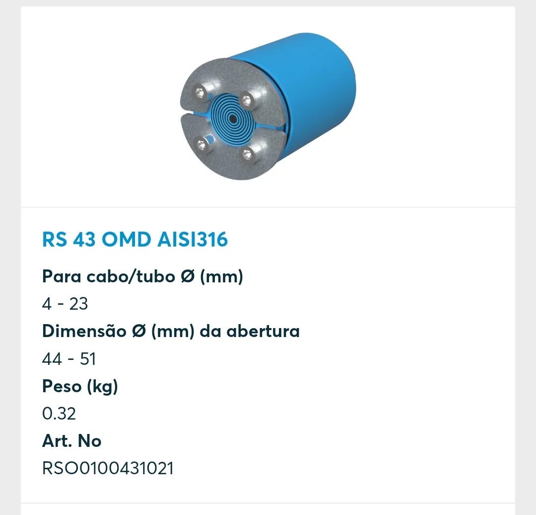 Módulo De Vedação Circular Com Inox Roxtec Rs43 Aisi316