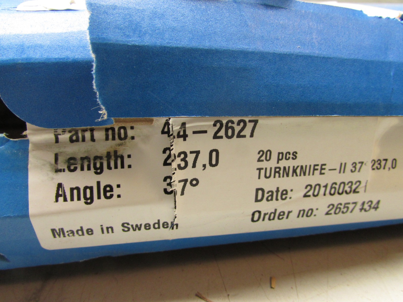 Andritz Turn Knife TK-II 44-2627 Length: 237.0 Angle: 37 degree Pack of 20!