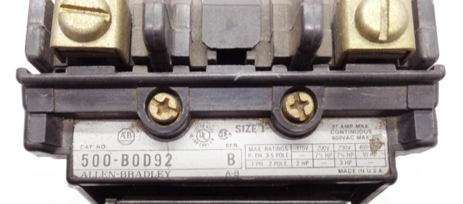 ALLEN BRADLEY 500-BOD92 /B STARTER SIZE 1 500-B0D92 CB273 460-480V 60HZ COIL