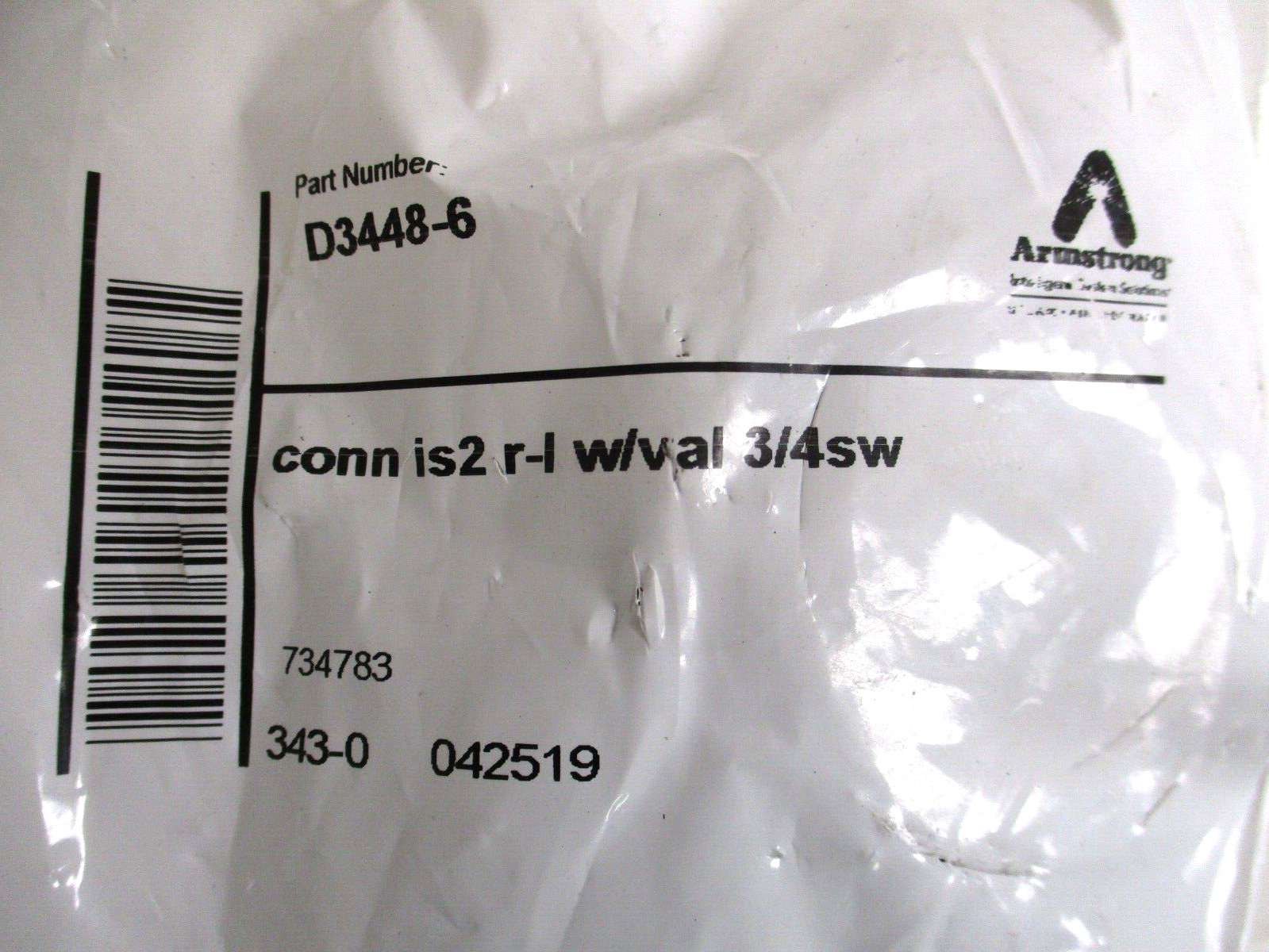 ARMSTRONG , D3448-6 , 3/4″ SST SOCKET WELD STRAINER CONNECTOR , RIGHT TO LEFT