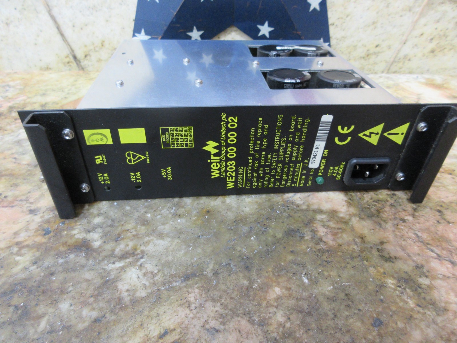 *SPECIAL PRICE* LAMBDA POWER SUPPLY WEIR WE203 00 00 02 RV151 RV150 4 MO WARANTY