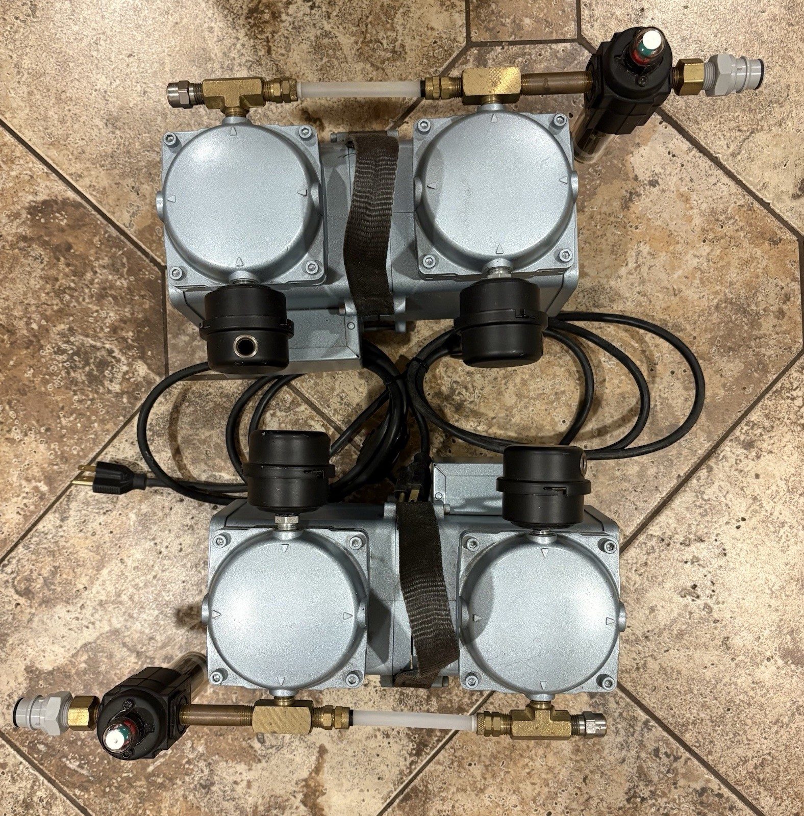 Set of Two-Air Compressor: Gast Model Number : BFB-DAA-P716A-EB