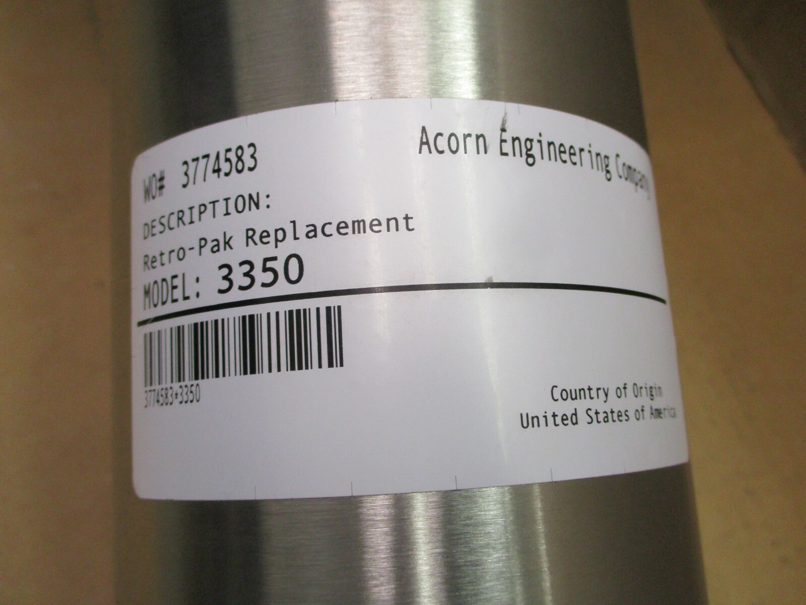 New Open Box 3350 Acorn Engineering Retro-Pak Replacement 3774583 A3600DH