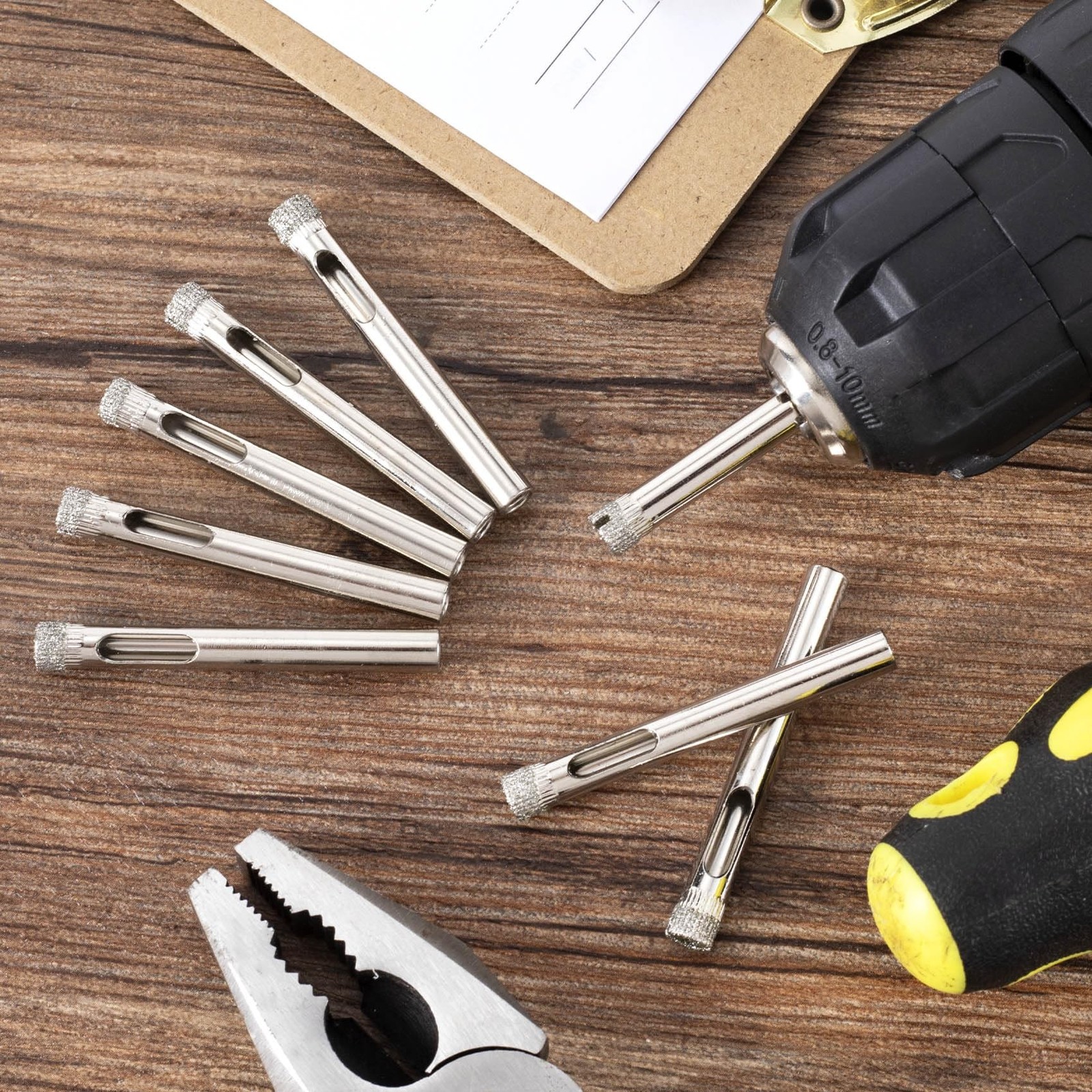 OIIKI 20 Pack Diamond Drill Bit Set, 6mm (1/4inch) Small Diamond Hole Saw Kit…