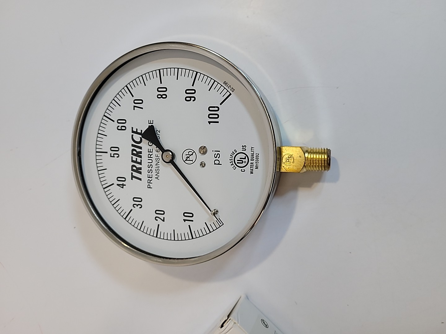 NEW TRERICE 620B4502LA100 PRESSURE GAUGE 4.5″ 0-100 PSI 1/4″ NPT 620B 61 & 372