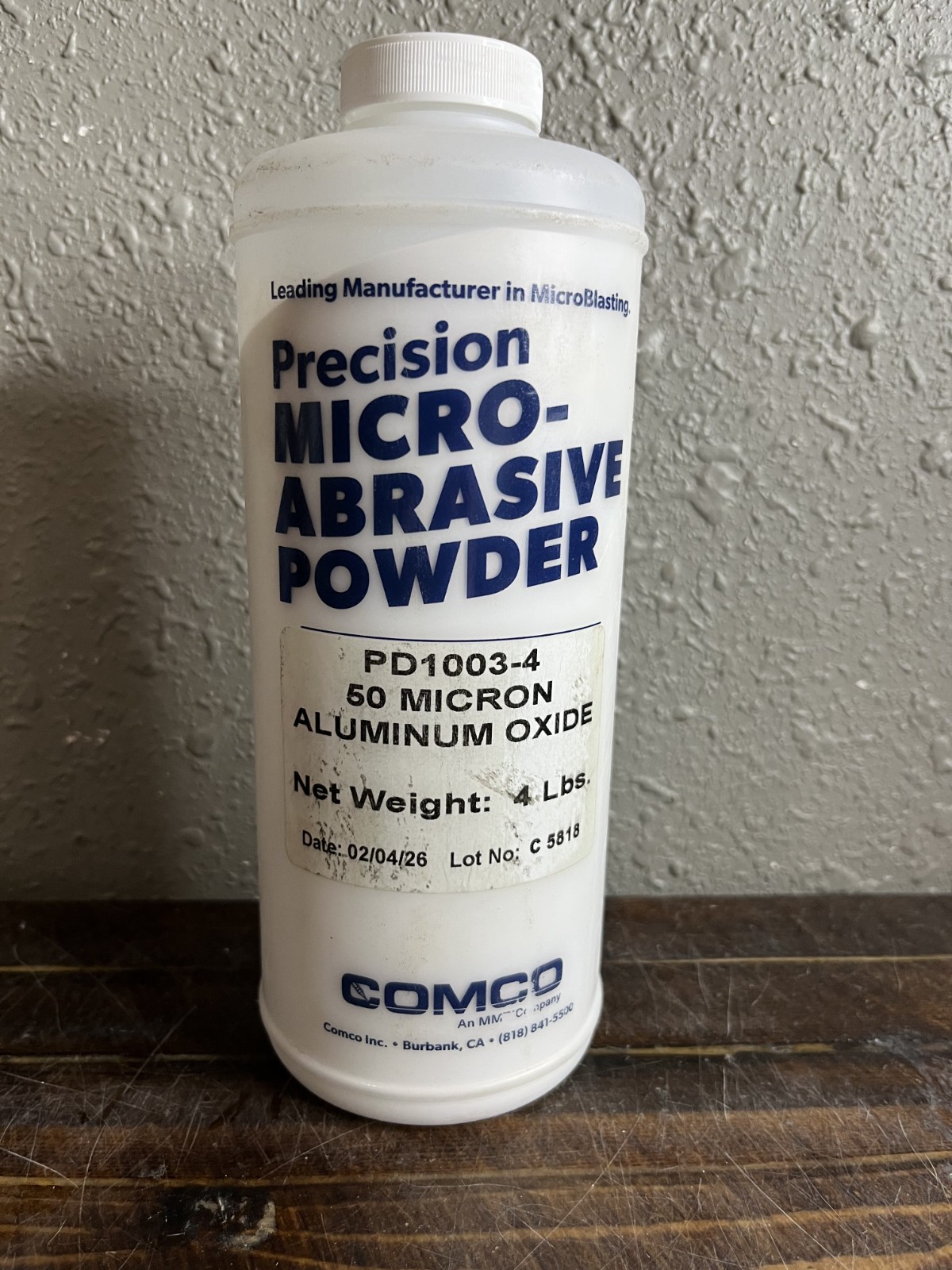 Comco PD1003-4 Precision Micro-Abrasive Powder 50 Micron Aluminum Oxide 4 Lbs