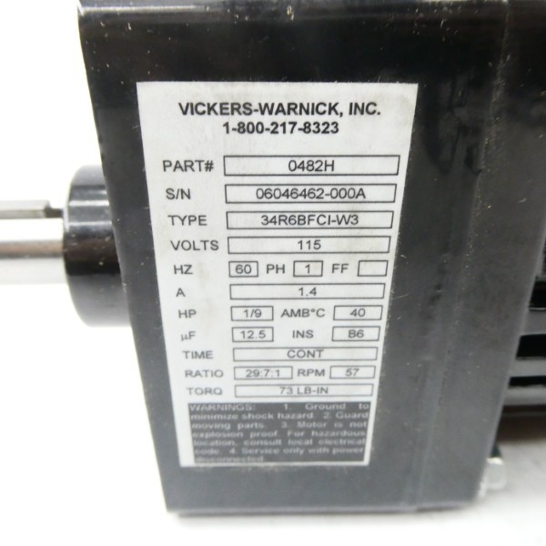 VICKERS WARNICK 0482H 34R6BFCI-W3 115V 1.4A NSNP