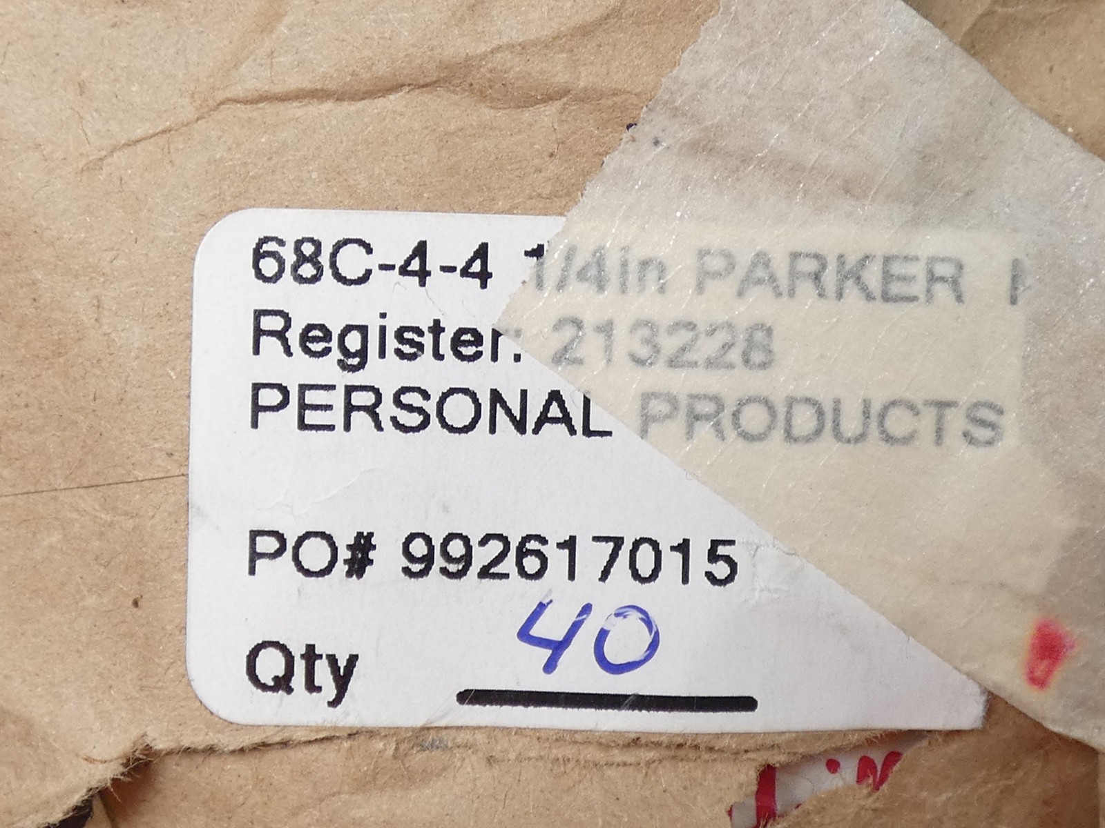 *Lot of 40* Parker 68C-4-4 Brass Male Connector Compression Fitting 1/4″ Tube…