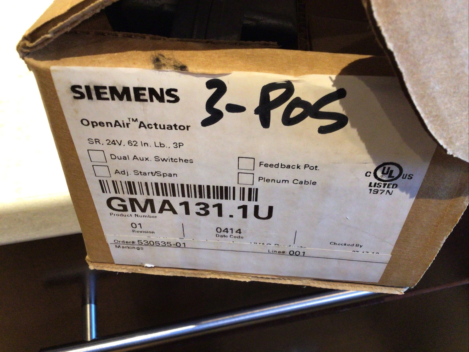 SIEMENS GMA131.1U Open Air Actuator New Old Stock