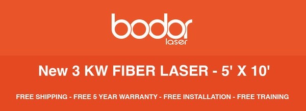 BODOR A3 5′ X 10′ TABLE , FIBER LASER 6 KW, 5 YEAR WARRANTY, TRAINING, SETUP,