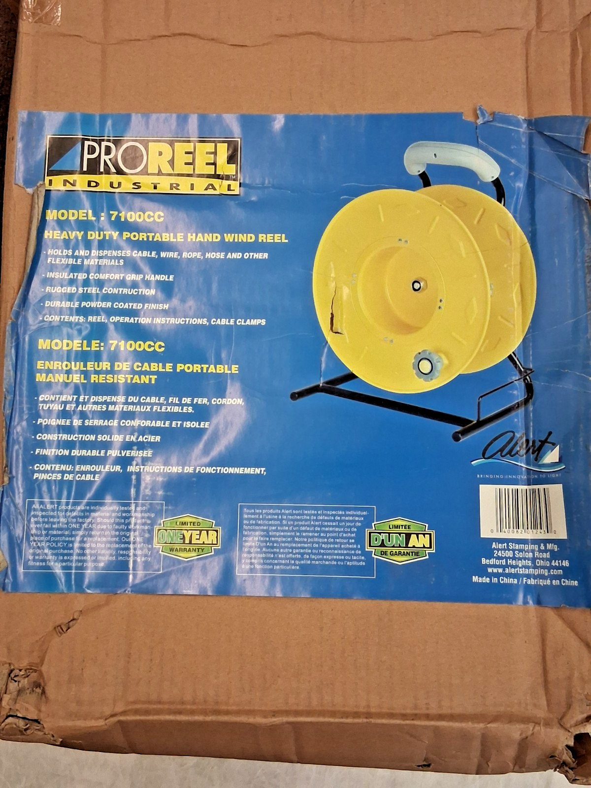 Pro Cord & Cable Reel 12 AWG 100ft Long Without Cable End 7100CC