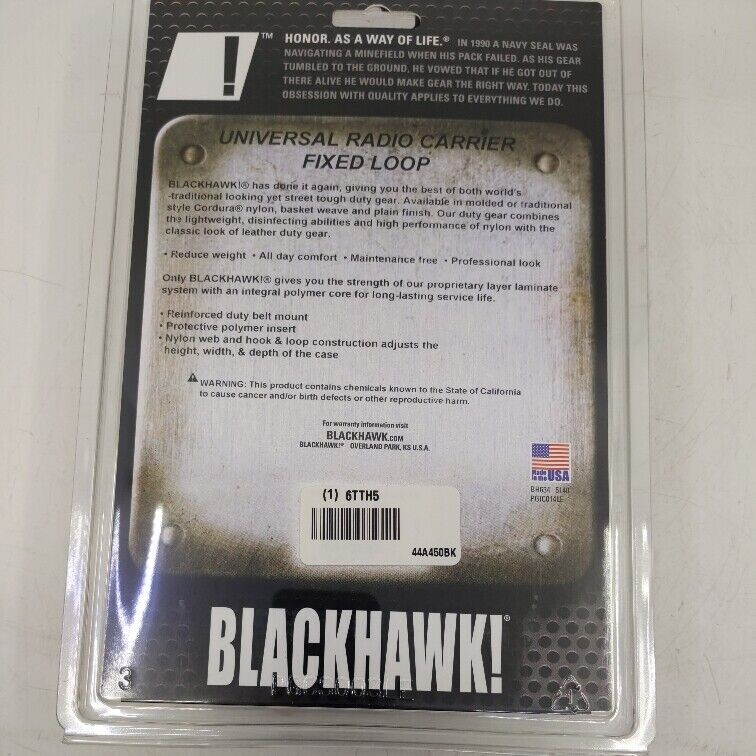 Blackhawk Universal Radio Case Holder, Fixed Belt Loop Black 44A450BK