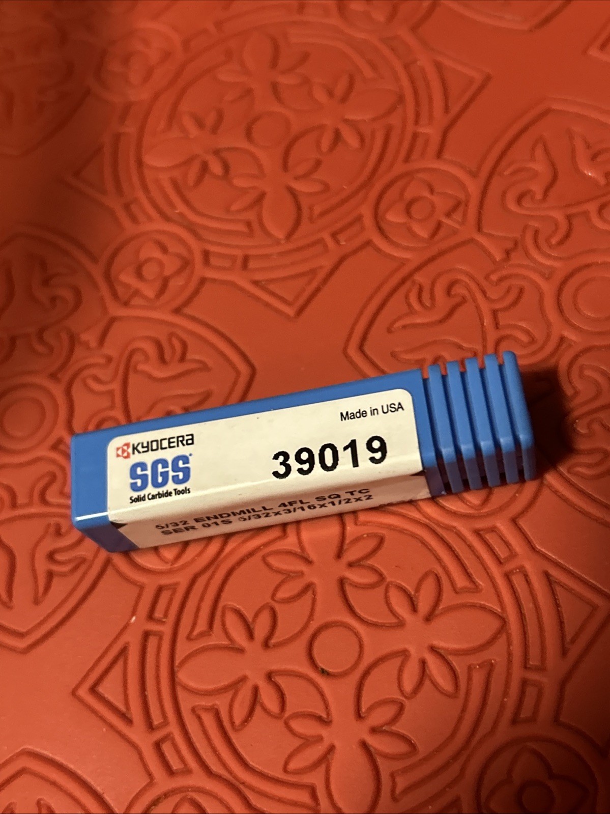 SGS 39019 Square End Mill: 5/32″ Dia, 1/2″ LOC, 3/16″ Shank, 2″ OAL, 4 Fl (Q29)