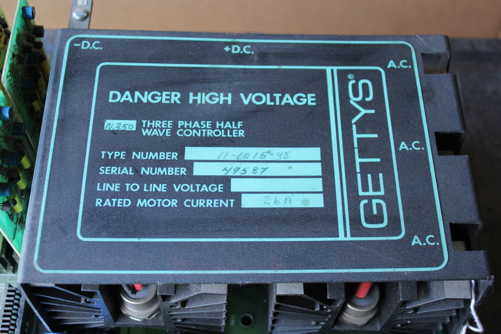 GETTYS 3 PHASE HALF WAVE CONTROLLER 11-1015-45