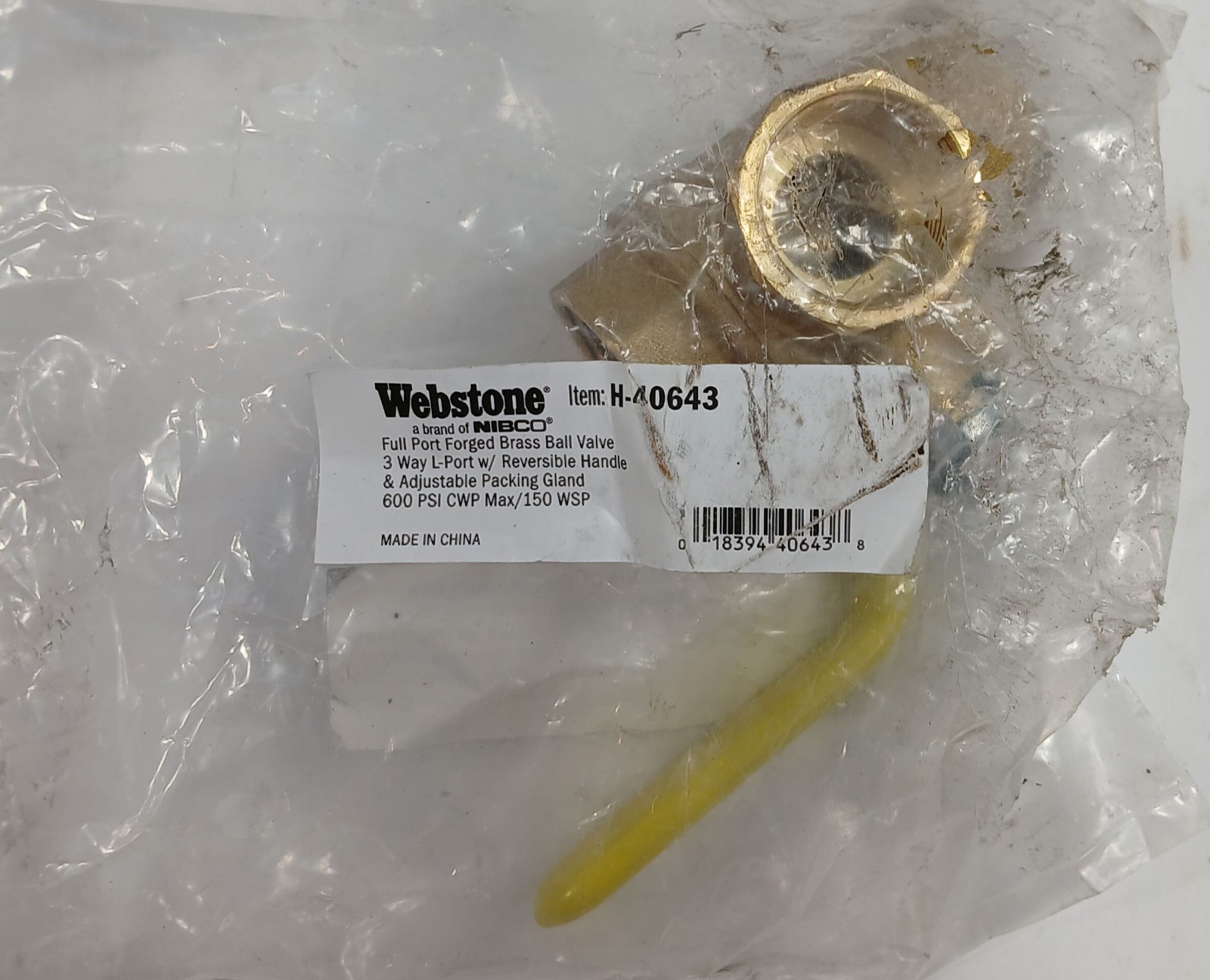 1 NEW WEBSTONE H-40643 ¾” THREADED 3-WAY BRASS BALL VALVE NNB ***MAKE OFFER***
