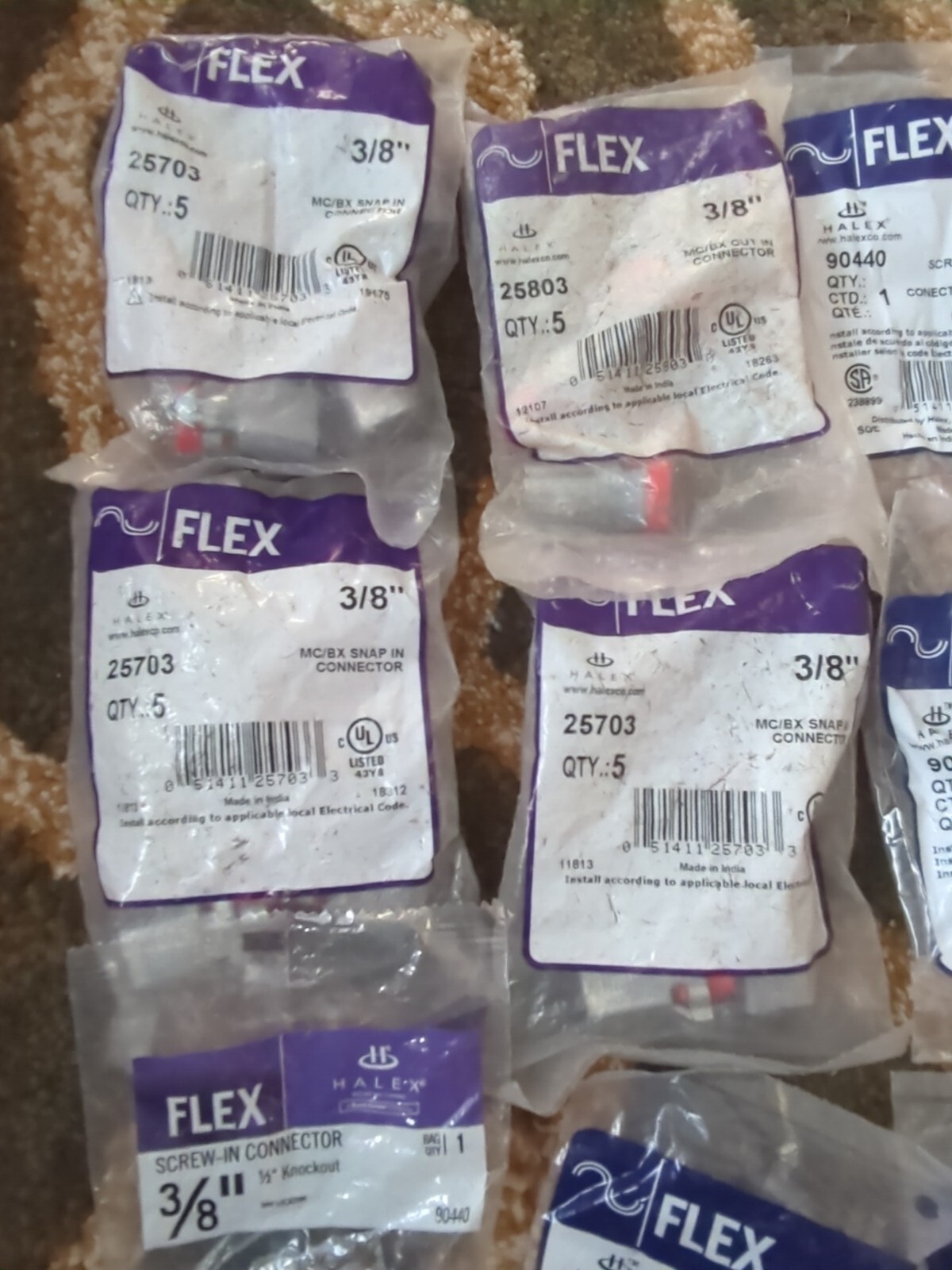 Halex 90440 3/8″ FLX1BX, Screw-n Connector, Lot of 10 read des.
