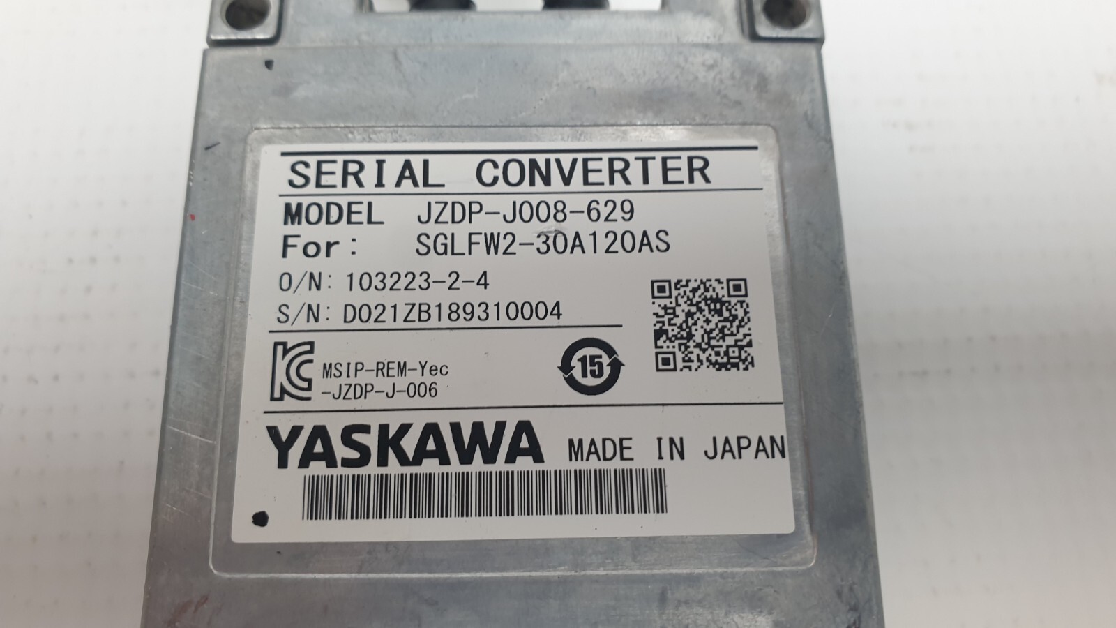 Yaskawa Serial Converter JZDP-J008-629 for SGLFW2-30A120AS – Used