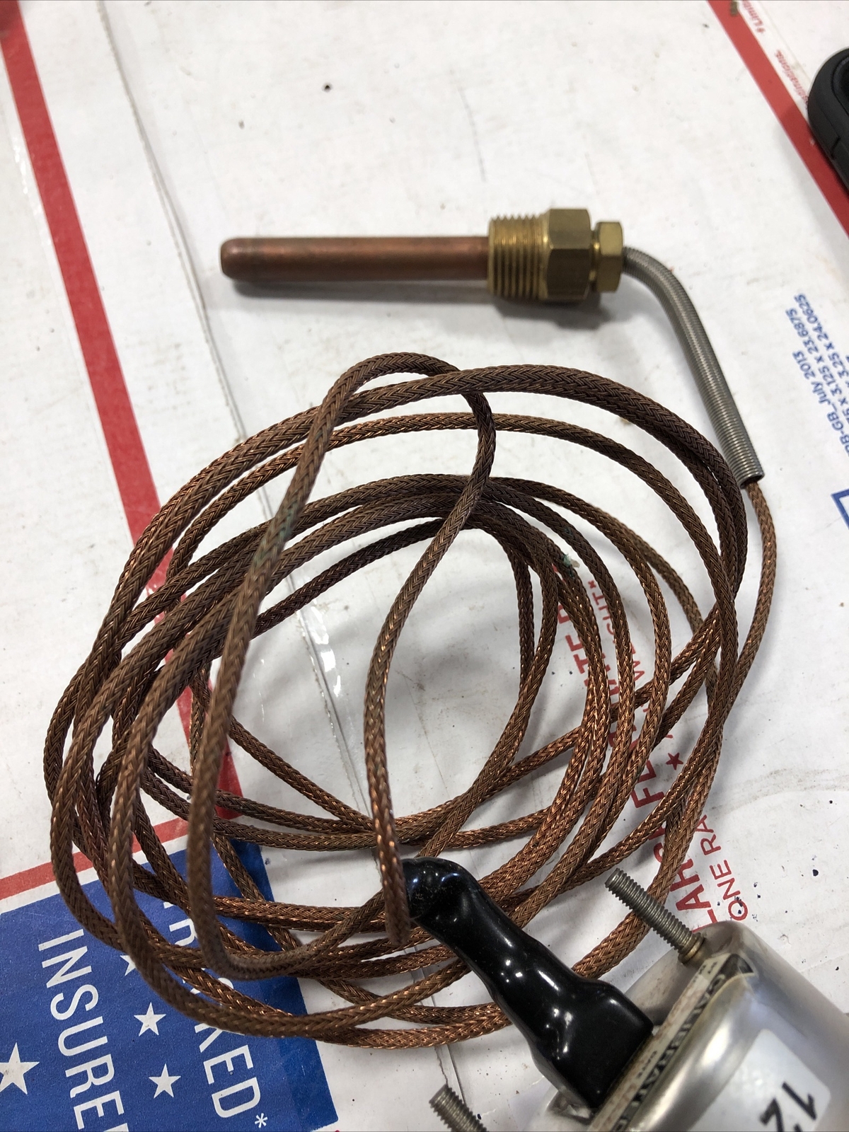 TEL-TRU THERMOMETER 40-240F 0-115C with brass probe and wire harness and mount