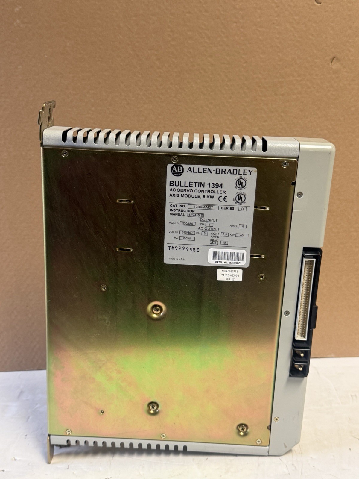 Allen-Bradley 1394-AM07 AC Servo Controller Axis Module 5kW Servo Drive Ser B
