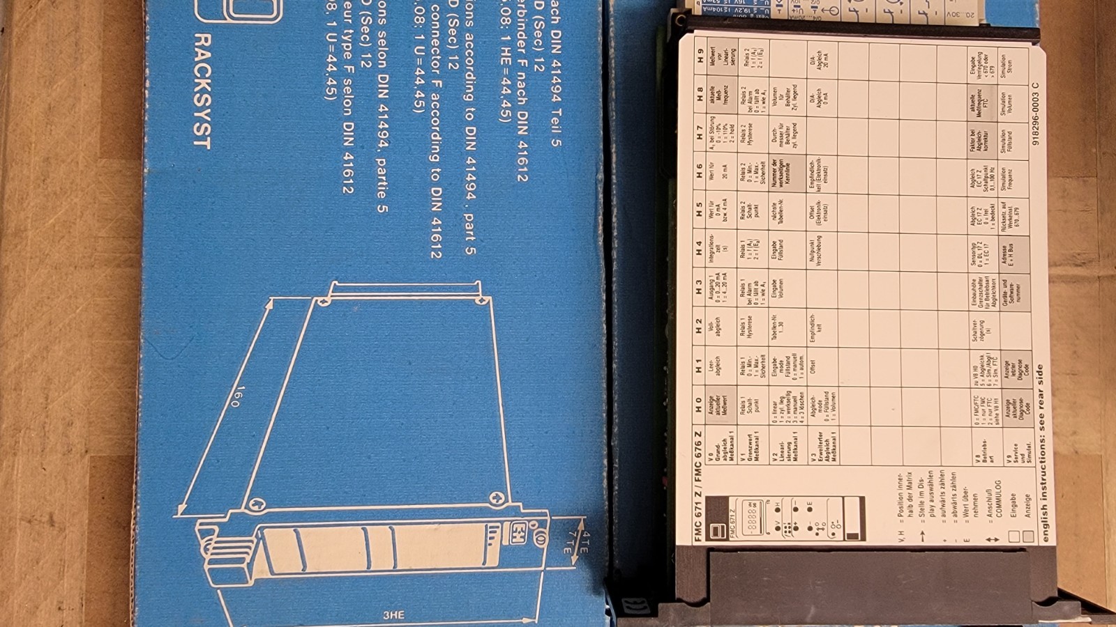 Endress Hauser FMC 671Z, PA-VI 810.59 / PA-VI 830.24 Silometer 918262-0041 24VDC