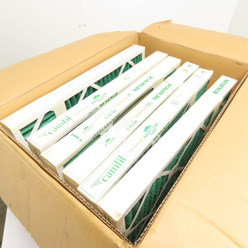 Camfil Farr 30/30 Pleated Air Filters MERV 8 20-1/2x27x2″ Lot of 6