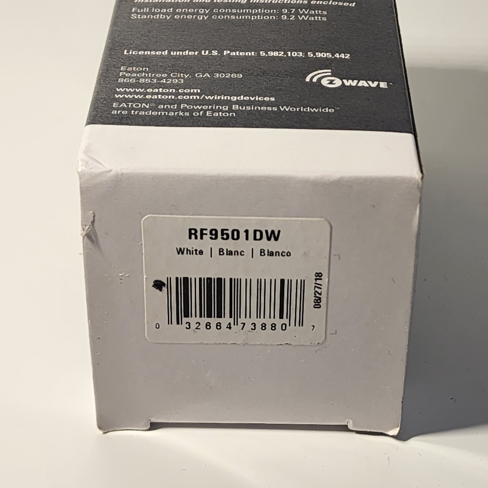 Eaton Z-WAVE Wireless Switch RF9501DW 15A 120V