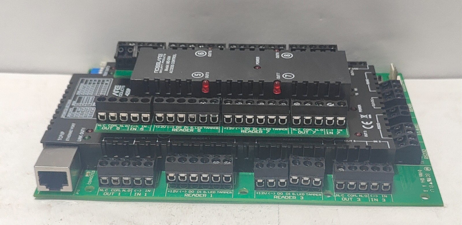 ROSSLARE AC-425IP 4 DOOR ACCESS CONTROL UNIT WITH ROSSLARE MD-D04 EXPANSION PCB