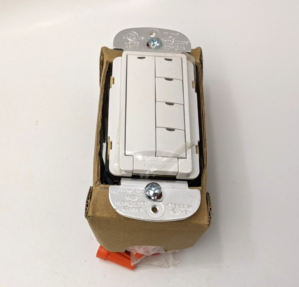 Watt Stopper TDFC-1A-W Touch Fan Speed Control Switch 120V 60Hz 1.5A White NOS