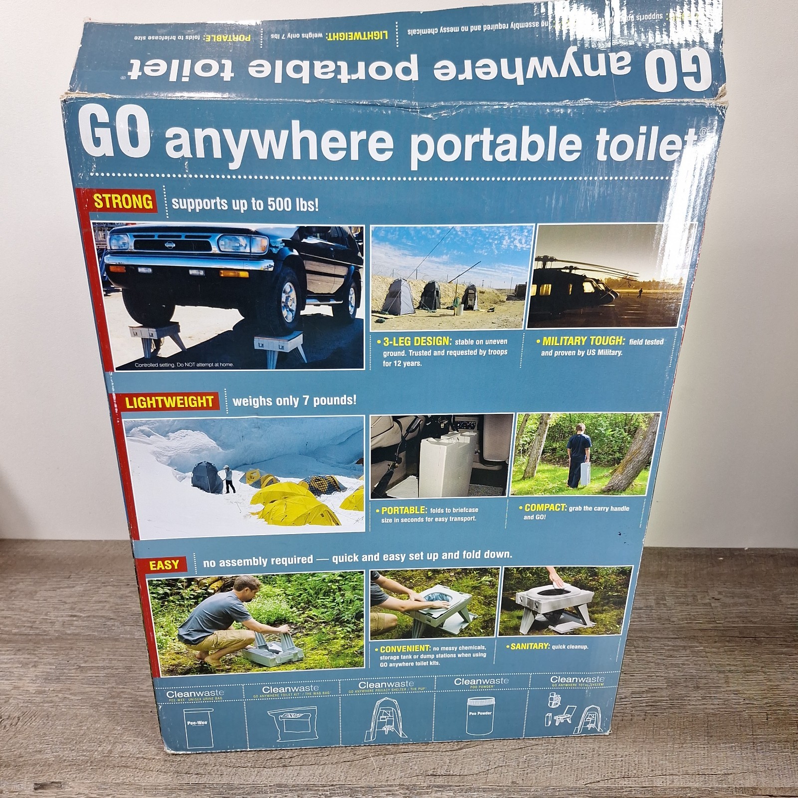 Cleanwaste GO Anywhere Portable Folding Toilet With 12 Bags New