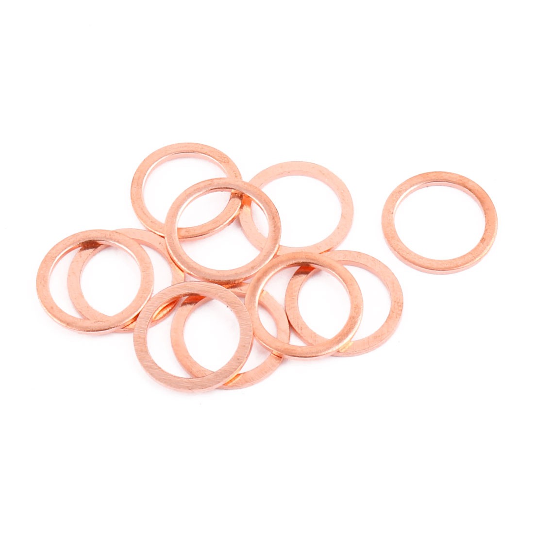 10pcs 16mm x 12mm x 1mm Flat Ring Copper Crush Washer Sealing Gasket Fastener