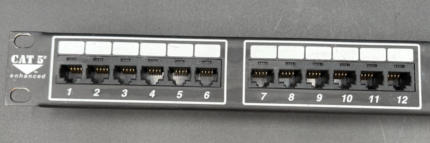 ICC CAT5e Enhanced 24-Port Patch Panel Black Panel Board T568B Wiring