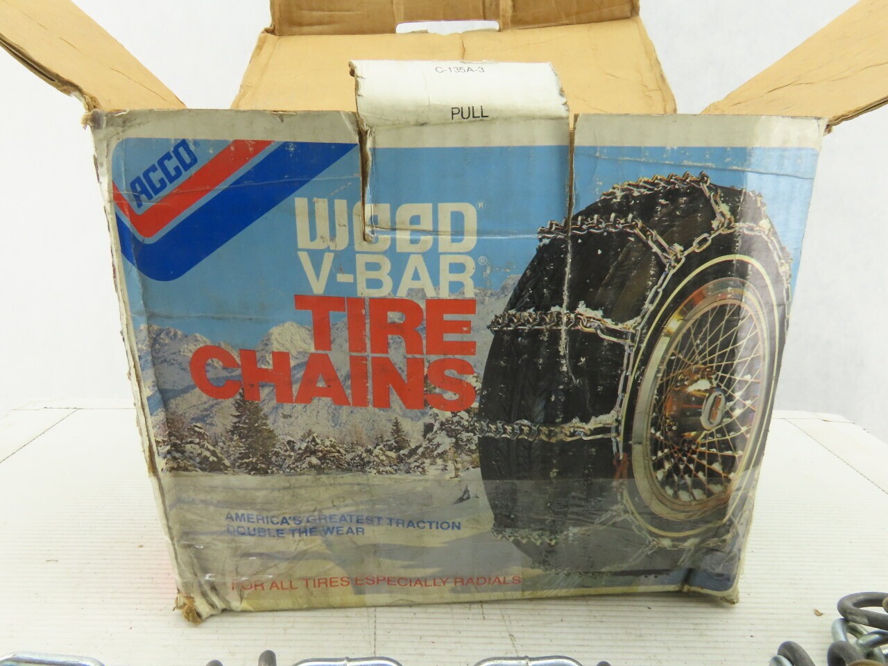 Acco Stock no. 1830 V-Bar Snow Traction Tire Chain Set 12″ x 60″ Set of 2