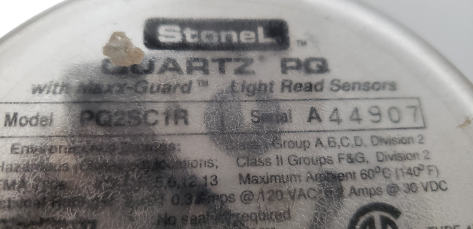 STONEL PQ2SC1R QUARTZ PQ VALVE POSITION INDICATOR, MAXX-GUARD SENSOR