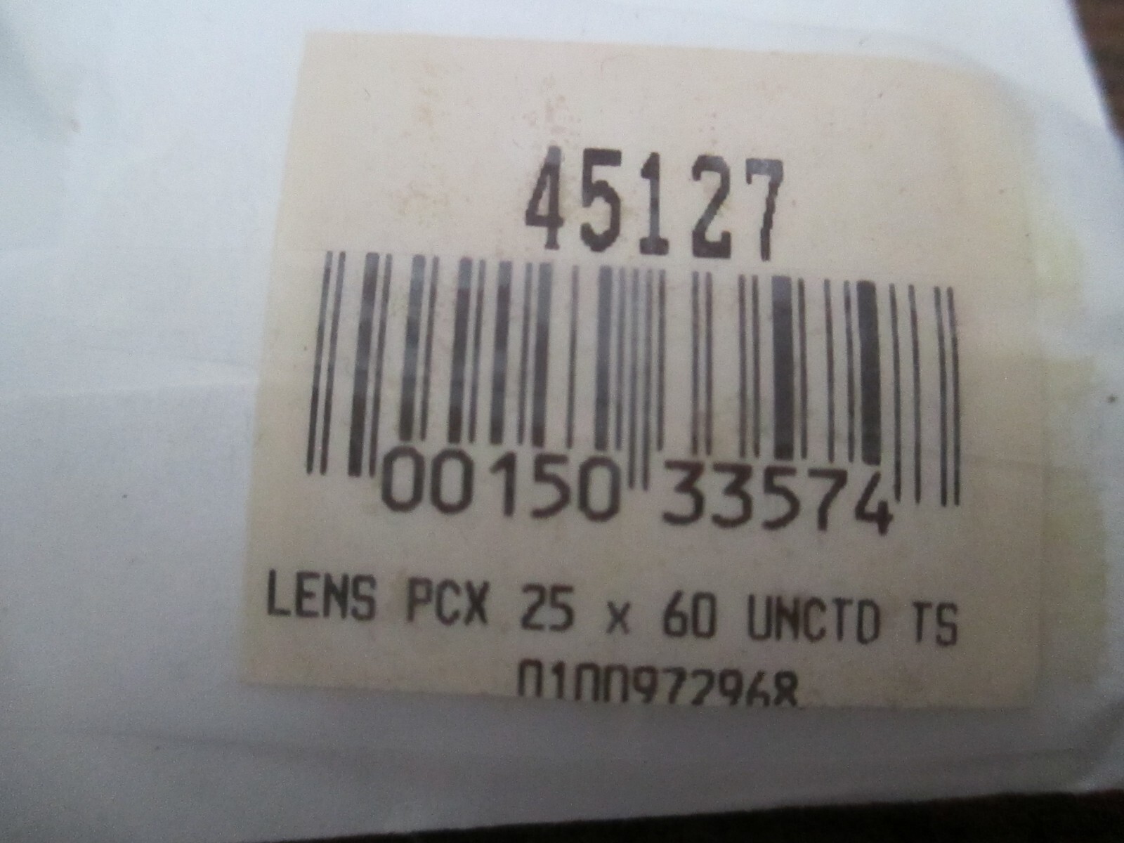 EDMUND OPTICS 45-127 1″ 25MM PCX UNCOATED LENS 60MM FL PLANO CONVEX 45127