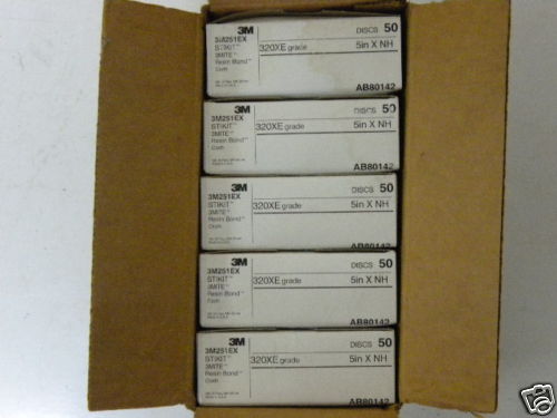 3M STIKIT 320XE GRADE 5″ DISCS 50 PER BOX LOT OF 5 NEW