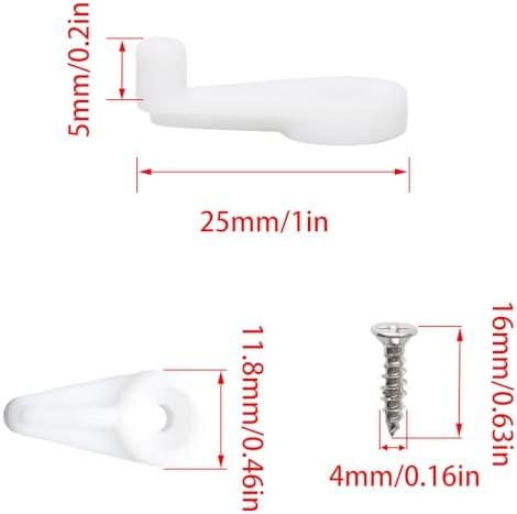 50 Pack Glass Retainer Clips Kit, White Window Screen Clips, 4-5mm Glass Cabinet