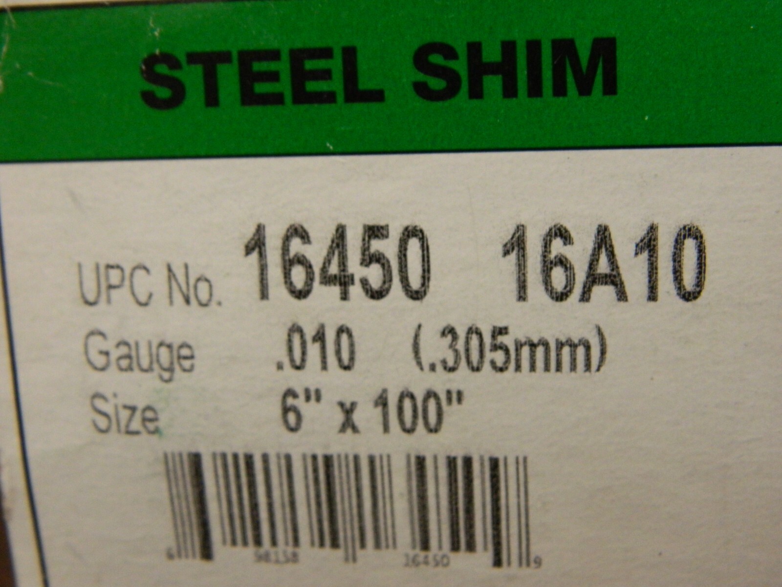 Shim Stock qty 2 : 0.01” Thick, 100” Long 1010 Low Carbon Steel 16450