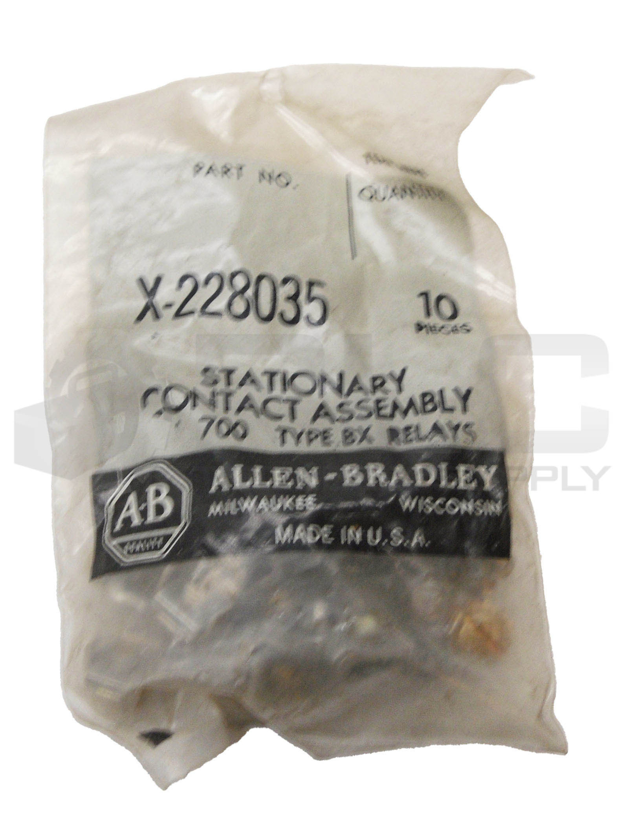 LOT OF 3 SEALED NEW BAG OF 10 ALLEN BRADLEY X-228035 CONTACT ASSEMBLY TOTAL 30