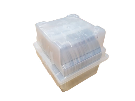 Entegris E400-083-101 Clear Multiple Wafer Carrier With 25 Film Frame Rings
