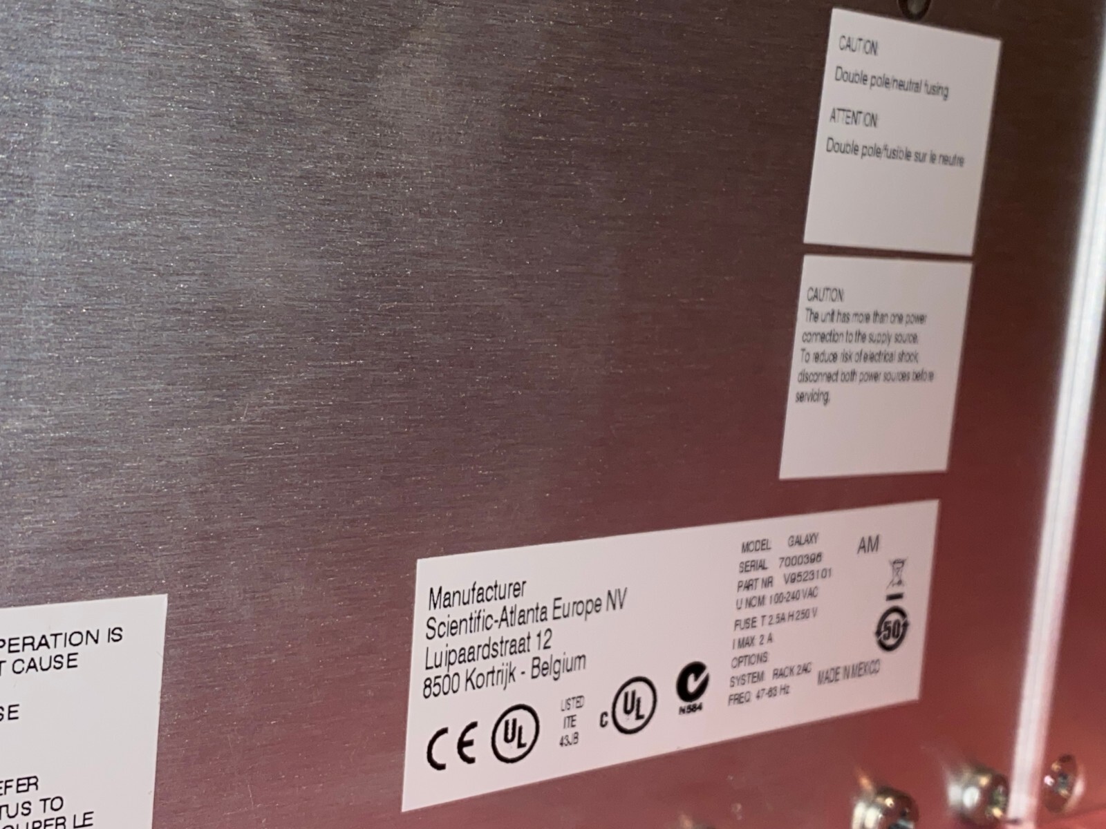 Cisco Scientific Atlanta Galaxy Modular Rack w/ 2 AC-DC Converter Power-One 24V