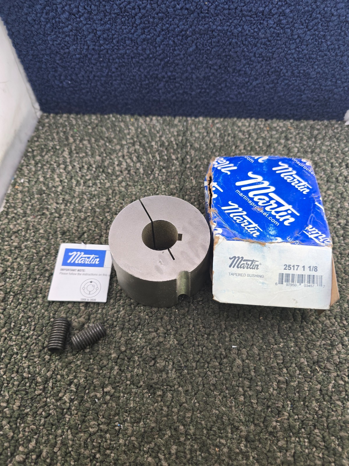 (QTY 2) Martin 2517 1-1/8 inch Bore Taper-Lock Bushing 3-1/8″ OD x 1-3/4″ Length