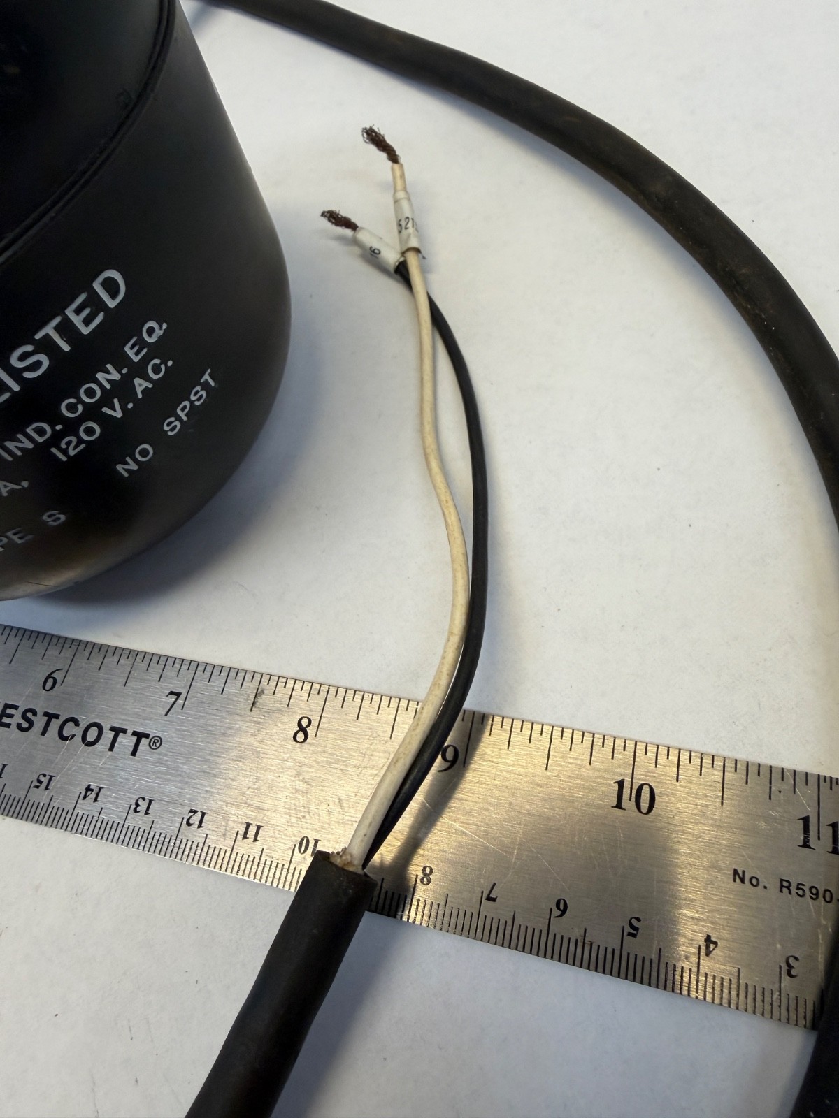 Used Roto-Float Switch Type S with Cable 250V 125VA 12VAC No SPST FREE SHIPPING