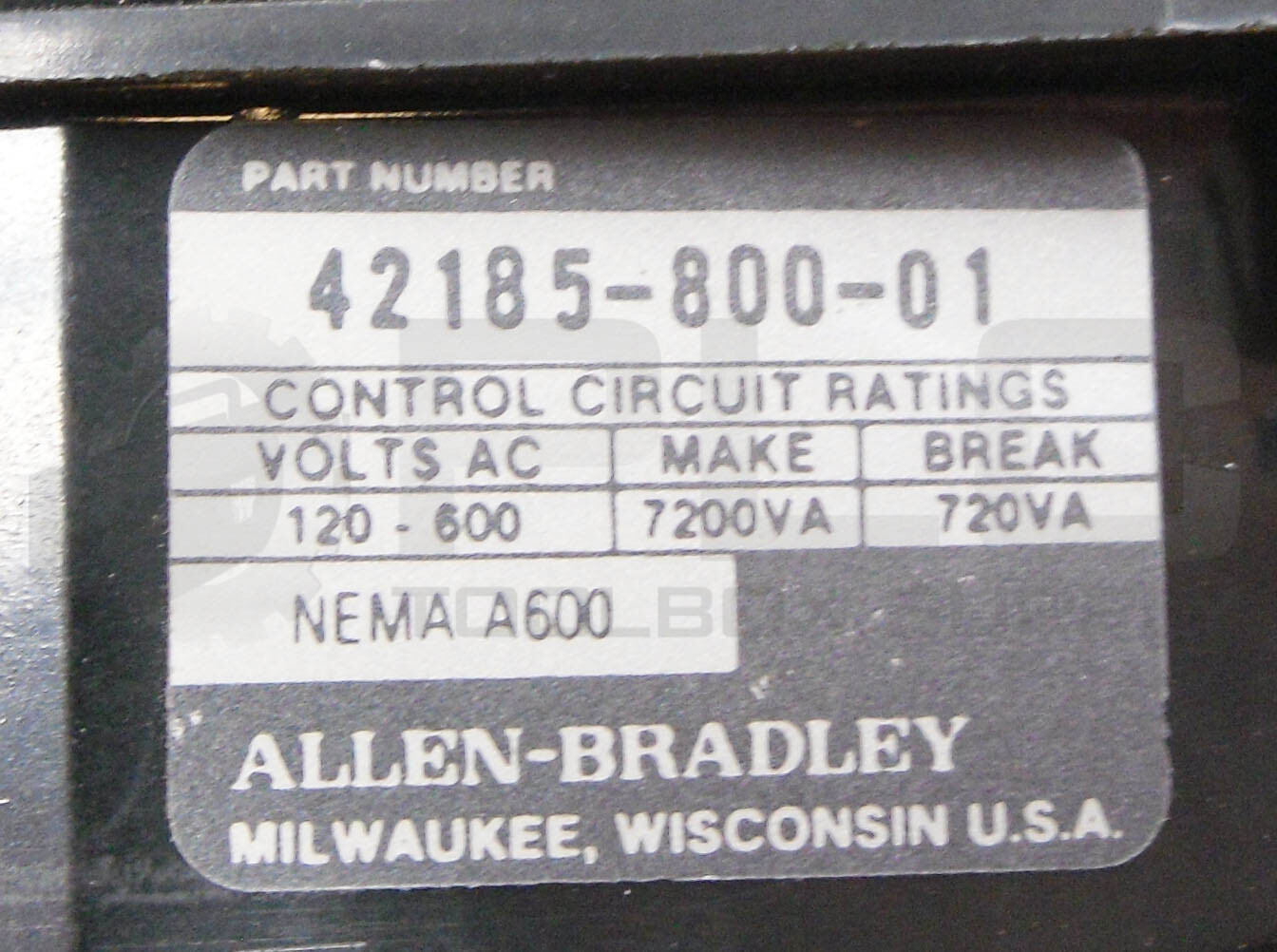 ALLEN BRADLEY 509-AOD /B W/ CB236 W/ 42185-800-01 W/ 595-A /B W/ W45 595-A02 /A
