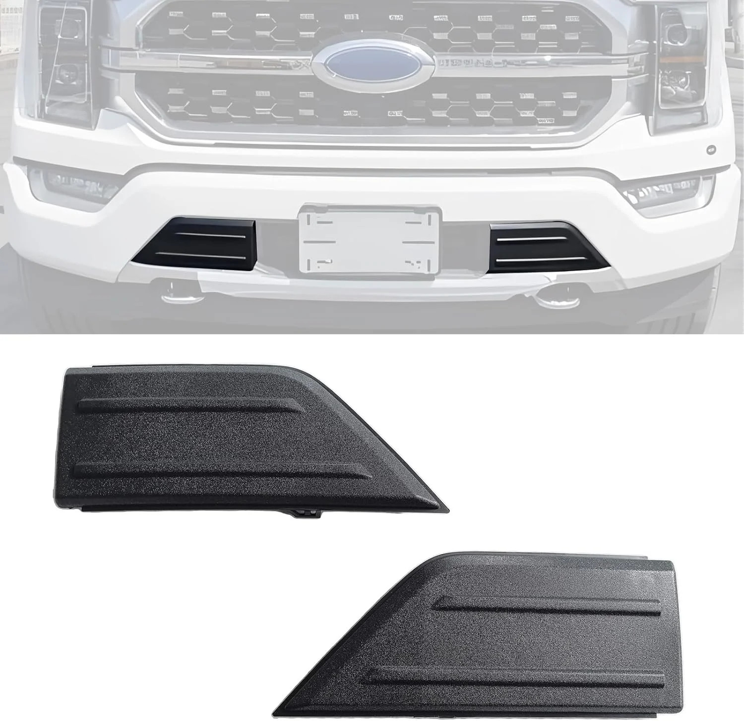 Pair Front Bumper Guard Pad Cap Inserts End Panel for 2021 2022 2023 2024 2025 F