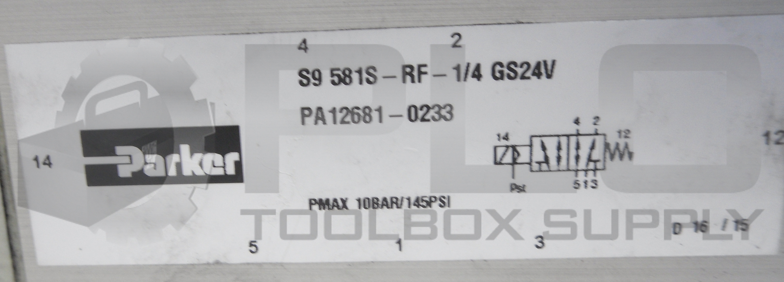 PARKER PA12681-0233 5/2 WAY VALVE 2 PA126810233 S9 581S-RF-1/4