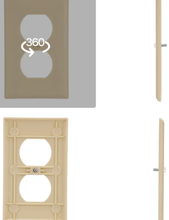 Eaton 50 -Gang Standard Size Ivory Thermoplastic Indoor Duplex Wall Plate.